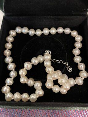 Pearl Necklace & Earrings, Combo